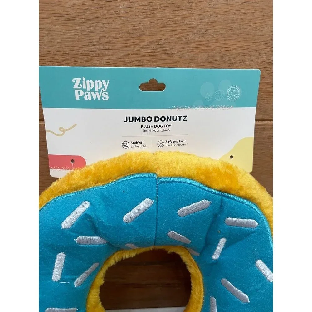 NWT Zippy Paws Jumbo Donutz Plush Dog Toy 10