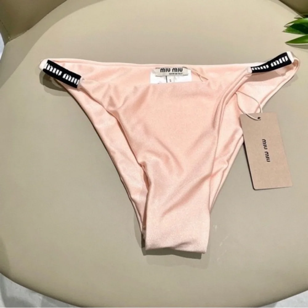 Miu Miu Pale Pink Satin Bikini Set