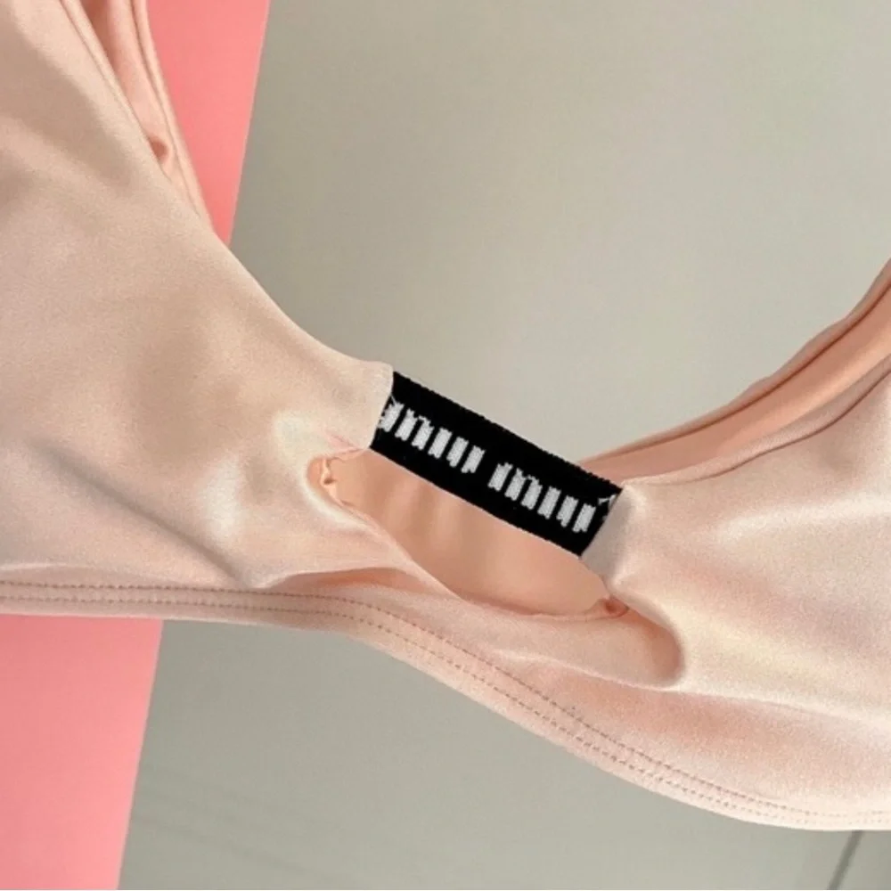 Miu Miu Pale Pink Satin Bikini Set