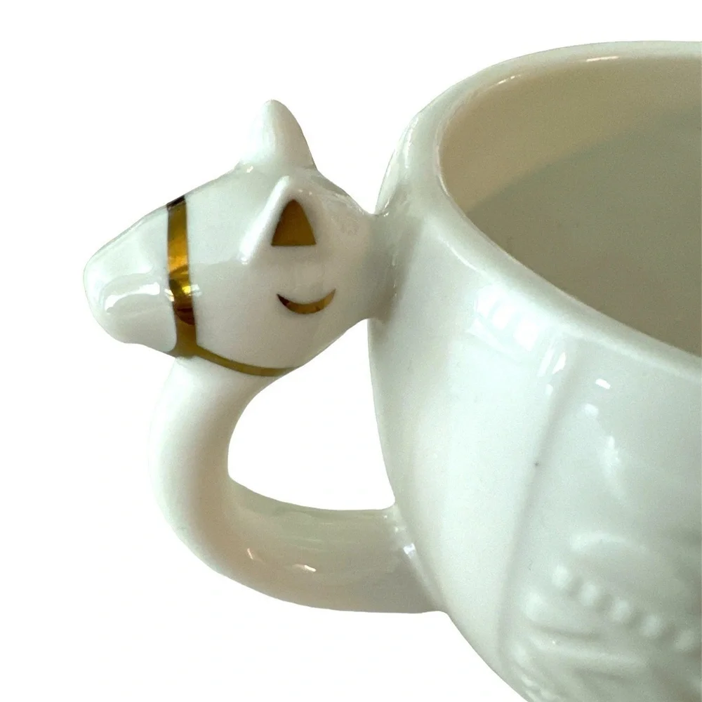 Target Opal House Stoneware Llama Camel White Gold Footed Coffee Tea Mug Cup