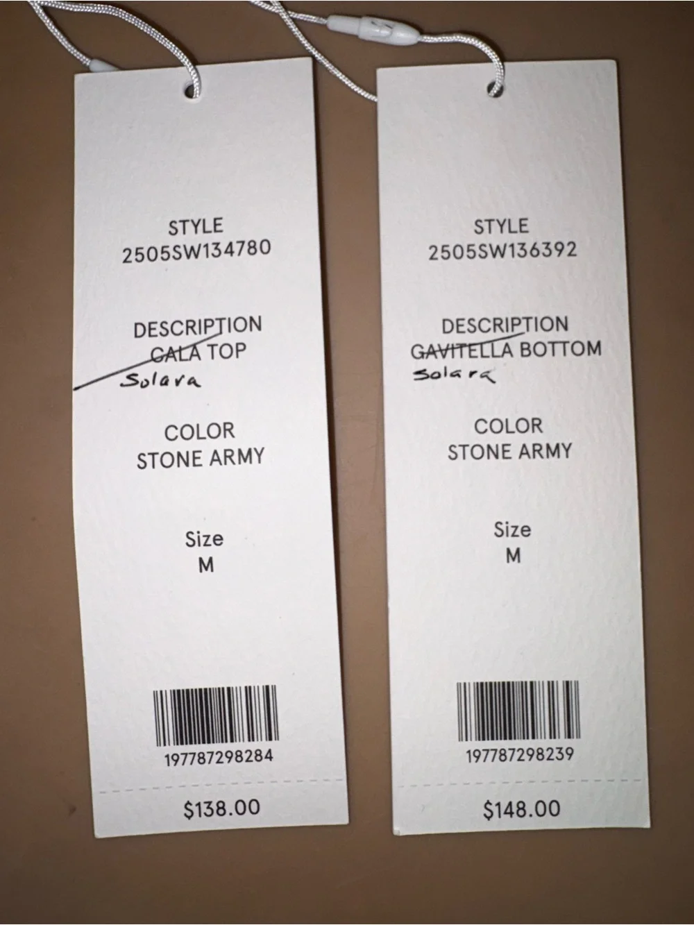 Veronica Beard NWT Solara Bikini Top & Bottom set Medium Stone Army Green $286
