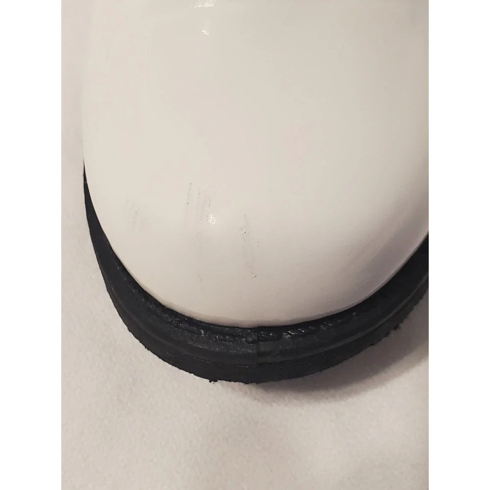Mini Moda Kids Sz 8 White Patent Combat Boots Side Zip Lug Sole Lace Up Ankle