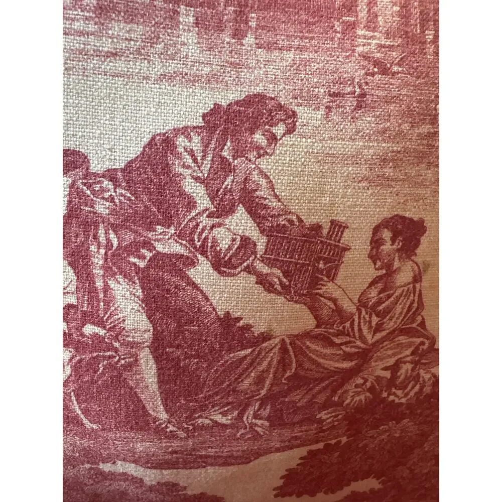 Red‎ Toile Pillow Cover French Country Life Garnet
