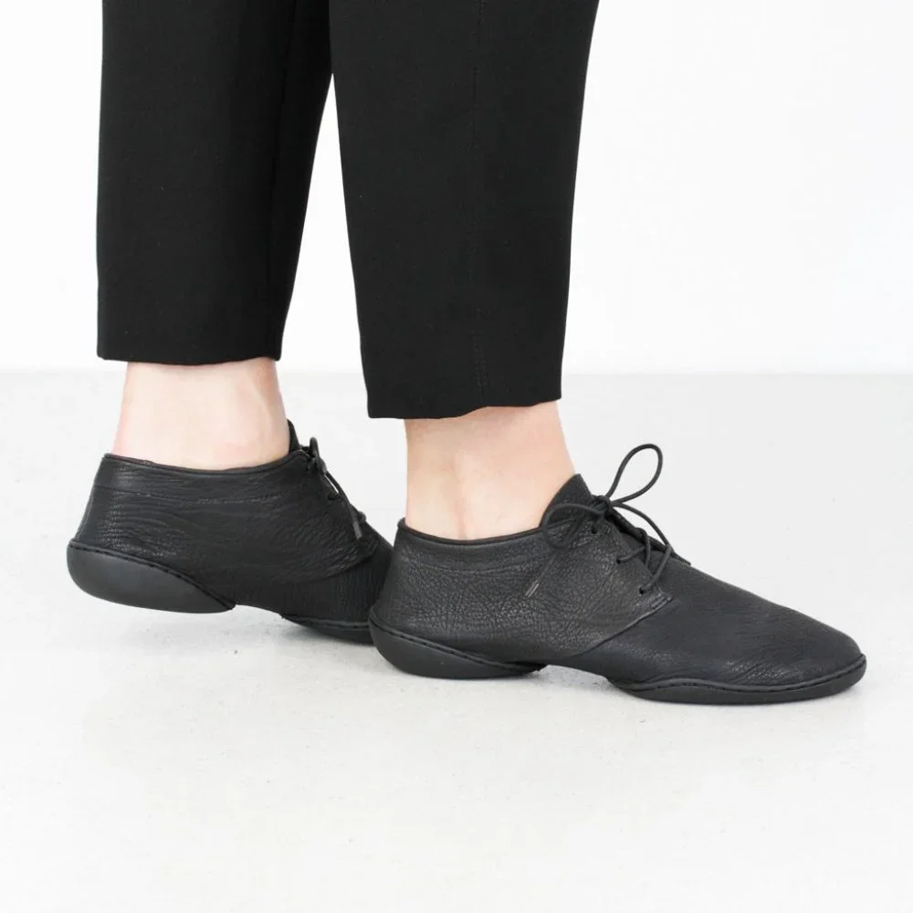 Trippen Cosy f Cup Black Elk Leather Lace Up Shoes Unisex 37 US 6.5 7 Lagenlook