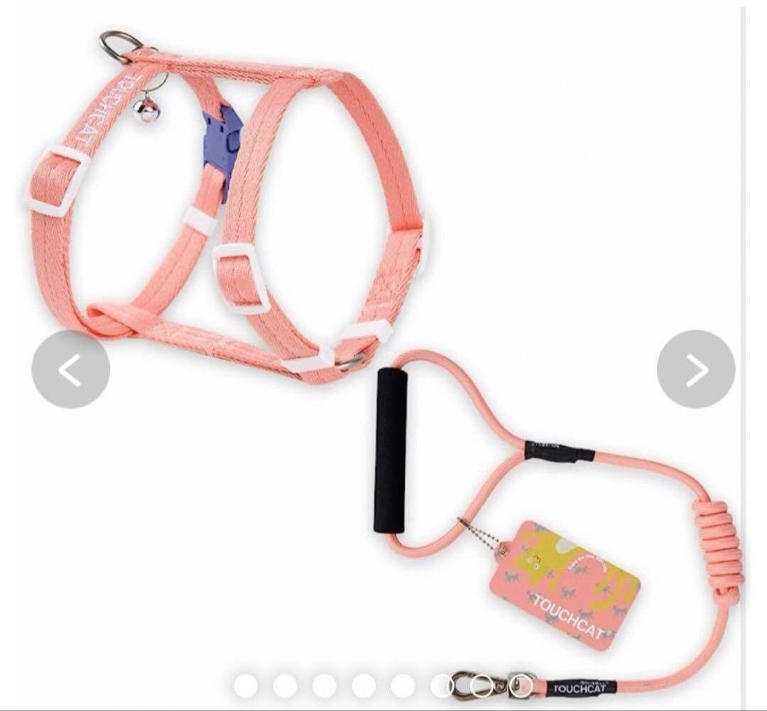 Cat Nylon Harness and Leash Set, Pink